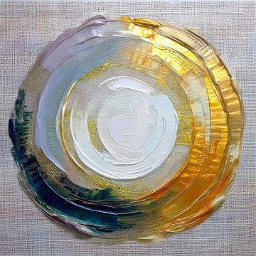 Modern Abstract in grijs en goud van Studio Pieternel