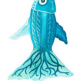 Blauwe vis van Edith van Zutven
