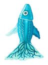Blauwe vis van Edith van Zutven thumbnail