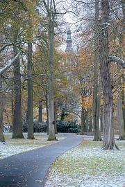 Breda Park Valkenberg, Winter bei leichtem Schneefall. von Andre Gerbens
