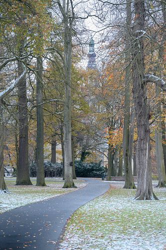 Breda Park Valkenberg, Winter bei leichtem Schneefall. von Andre Gerbens