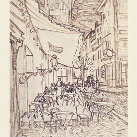 Study Sketch for Café Terrace at Night - Vincent van Gogh by Nook Vintage Prints