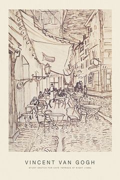 Esquisse pour la terrasse d'un café la nuit - Vincent van Gogh sur Nook Vintage Prints