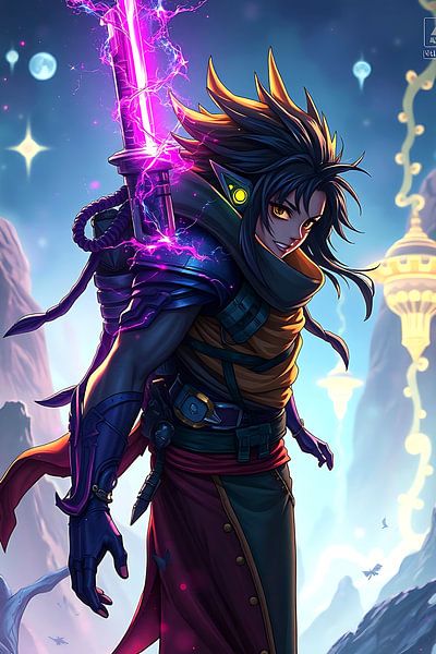 Neon-Porträt eines Mädchens von bob rendy