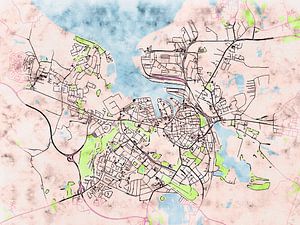 Karte von Wismar im stil 'Soothing Spring'