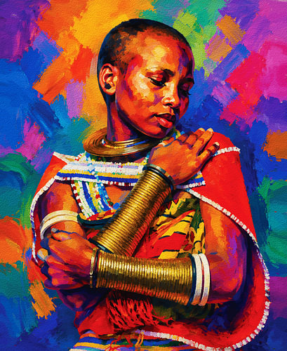 Adorned in Gold – Fauvist Cultural Portrait