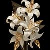 Elegante witte lelies op zwart van Pixelbull Design