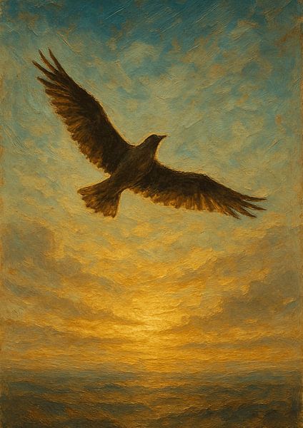 Tableau Mural à l’Huile “Liberté de l’Oiseau” par Finart Creative