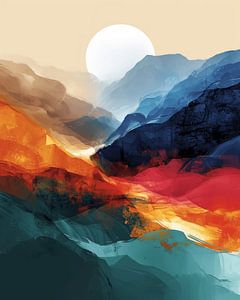 Colourful, modern an abstract landscape by Studio Allee