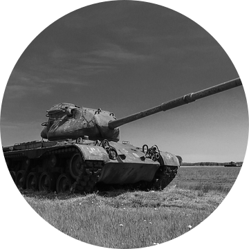 M47 Patton leger tank zwart wit 6 van Martin Albers Photography