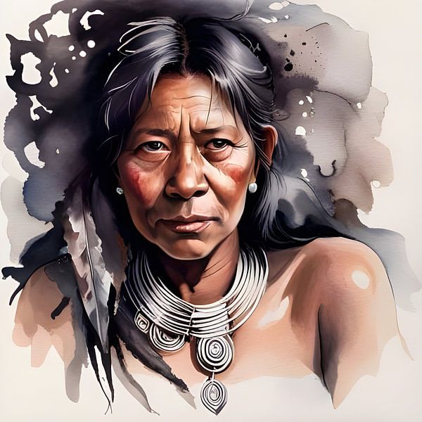 Femme Yanomami, art africain par Betty Maria Digital Art