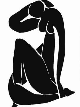 Nu en noir et blanc inspiré par Henri Matisse III sur Mad Dog Art