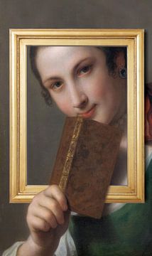 Young Woman with Book by Marja van den Hurk