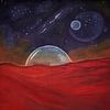 Kosmische Malerei, Ölgemälde, Mars von Celine Seelemann