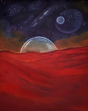Kosmische Malerei, Ölgemälde, Mars von Celine Seelemann
