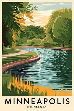 Minneapolis, Minnesota Vintage Travel Poster by Poster Art Shop