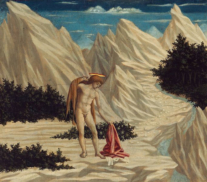 Domenico Veneziano, Der heilige Johannes in der Wüste - 1445-50 von Atelier Liesjes