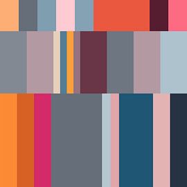 Moderne abstracte minimalistische geometrische kunst in heldere pastelkleuren V van Dina Dankers