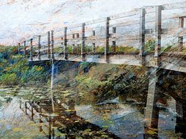 Landschaftlich reizvolle Fußgängerbrücke in Friesland von Anita Snik-Broeken