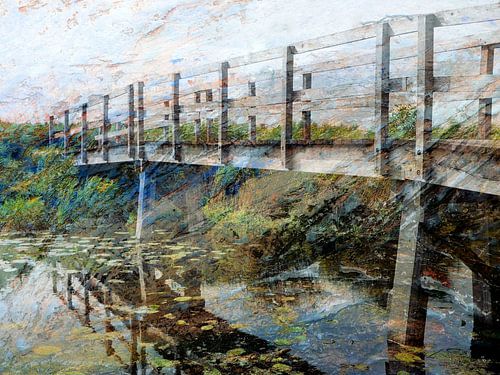 Schilderachtige wandelbrug in Friesland