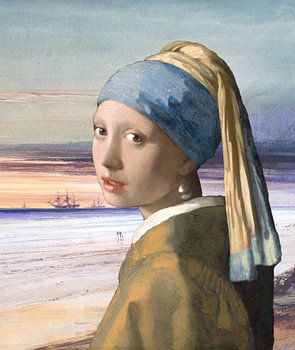 Das Mädchen mit dem Perlenohrring am Meer