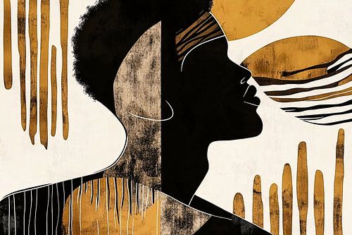 Abstract silhouet in gouden tinten