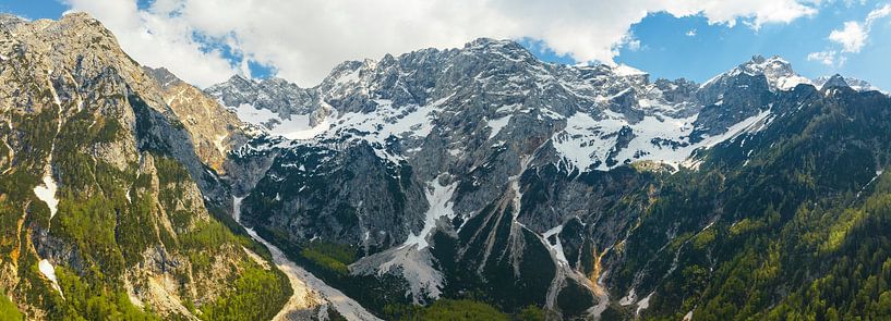 Zgornje Jezersko mountains aerial view during springtime by Sjoerd van der Wal Photography