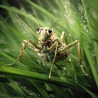 Grashüpfer Insekt Nahaufnahme Details Makro Natur Wiese