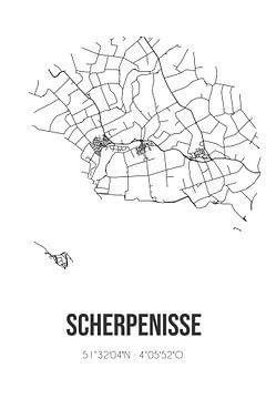 Scherpenisse (Zeeland) | Landkaart | Zwart-wit van Rezona