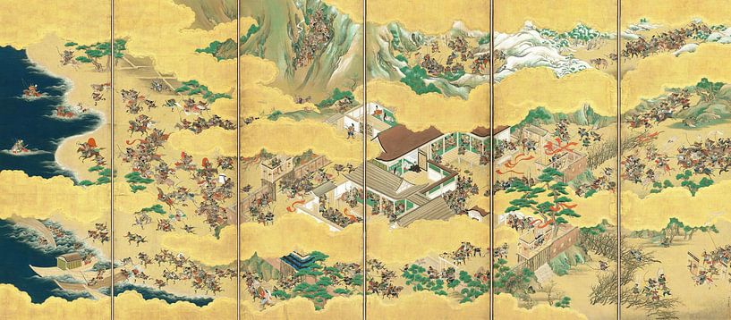 Scènes uit "De strijd van de Genji en Heike Clans", Yūsetsu Kaihō van Meesterlijcke Meesters