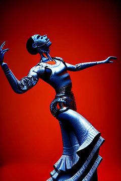 Robot Cyborg passionately dancing Flamenco