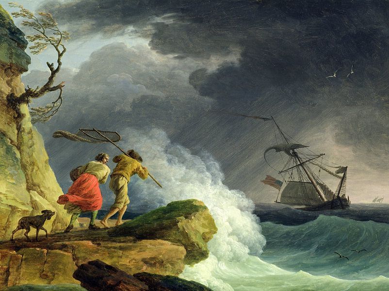 Claude Joseph Vernet,Kustscene in een storm van finemasterpiece