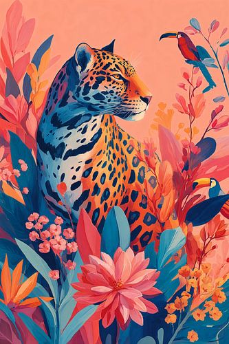 Leopard in Pink Jungle no. 1
