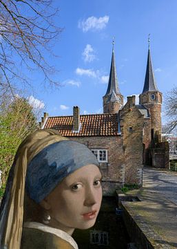 Girl with a Pearl Earring visits Delft by Digital Art Studio