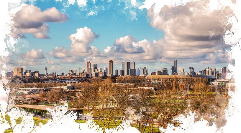 Feyenoord ART Stade Rotterdam "De Kuip" Paysage urbain par MS Fotografie | Marc van der Stelt