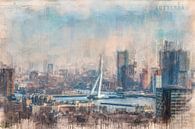 Rotterdam geschilderde Erasmusbrug van Arjen Roos thumbnail