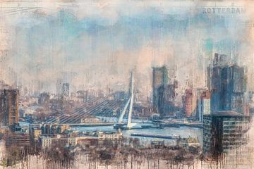 Rotterdam painted Erasmusbridge by Arjen Roos