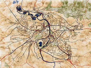 Kaart van Verdun in de stijl 'Serene Summer' van Maporia