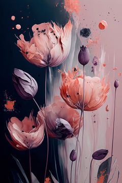 Splashed Tulips by Treechild