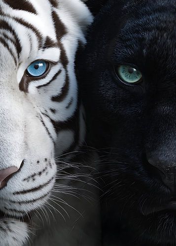 White Tiger & Black Panther - Yin & Yang by HyggeHavn