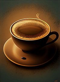 Tasse Kaffee auf Untertasse von Harvey Hicks