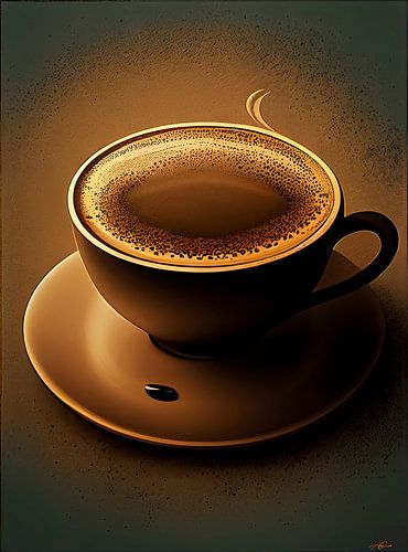 Cup of coffee on saucer