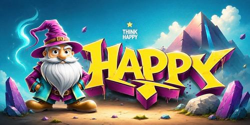 Think Happy Graffiti