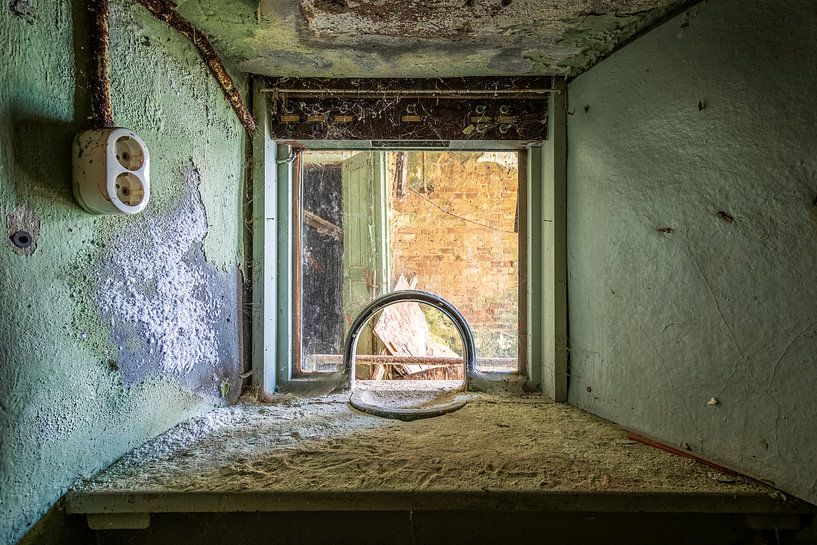 These are images of an abandoned cinema entrance portal, the box office area and the former cinema, which was originally a dance hall. by Gentleman of Decay