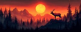 Majestic Deer Silhouette