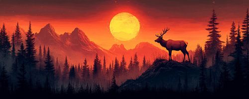 Majestueus Herten Silhouet