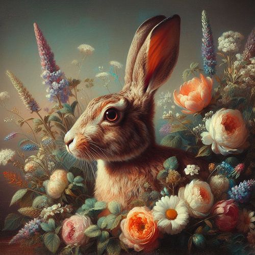 Klassiek portret van een konijn