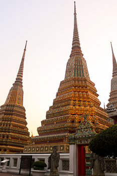Second entrance view to Phra Chedi Rai with two guardians