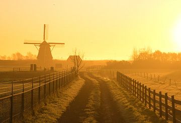 Mill at Dorregeest in the golden hour