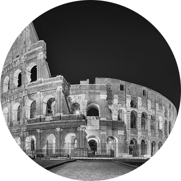 Colosseum in de stad Rome in Italië. Zwart &amp. Wit.